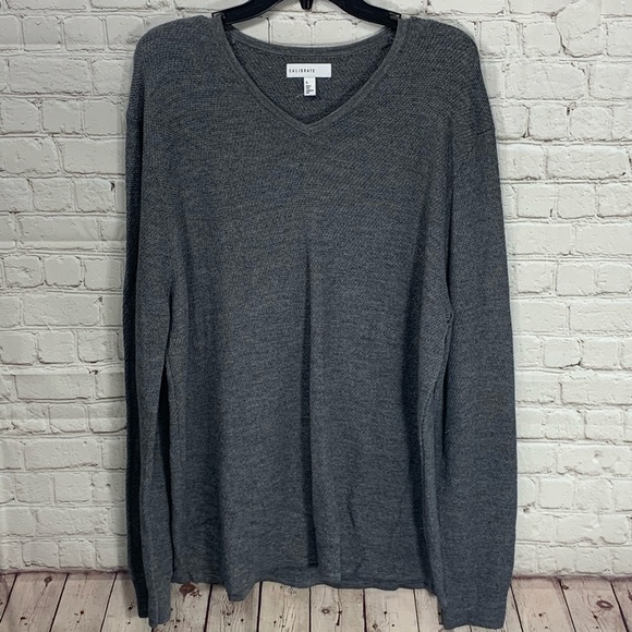 Calibrate Other - NWOT Calibrate V Neck Wool Blend Grey Sweater Men